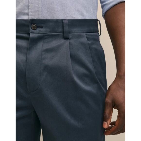 Brooks Brothers 346 Elliot Pleated Chino 36x30 Navy Blue Cotton Dress Pants - Picture 11 of 16